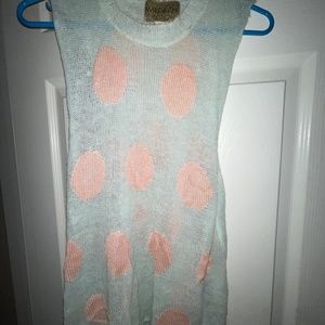 Vintage WILD FOX pastel polka dot light sweater
